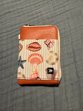 Seashell Zip Wallet - Brown & Multicolor